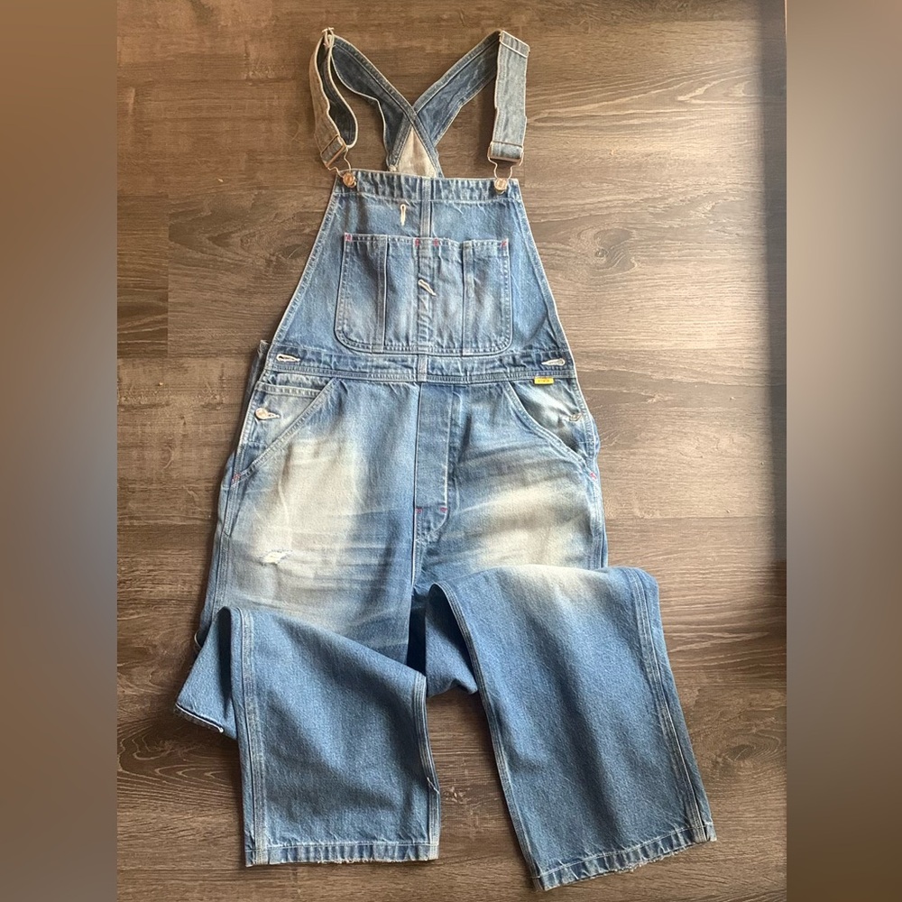 NWT Edwin Denim Overalls. One size fits all. Brand new and made in LA!